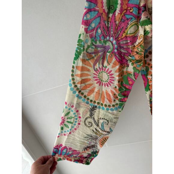 RaJ Swim suit cover up XL Cotton embroidered floral tunic Resort wear - Picture 6 of 8